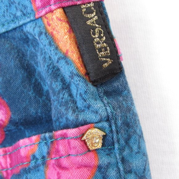 Versace Vintage Couture Women's Size 32 Floral Snake Skin Print Pants - Picture 10 of 13